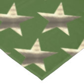 Rustikale Grünbraune Sterne Muster Weihnachten Tischdecke (Schrägansicht)