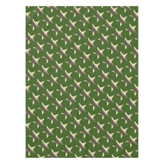 Rustikale Grünbraune Sterne Muster Weihnachten Tischdecke (Vorderseite)