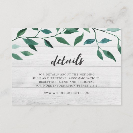 Rustikale Gründetails Begleitkarte (Vorderseite)