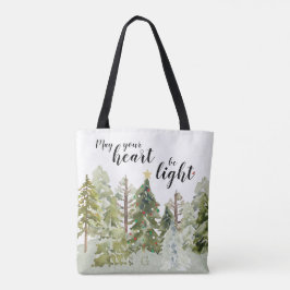 Rustikale grüne Aquarellwälder Pine Tree Weihnacht Tasche