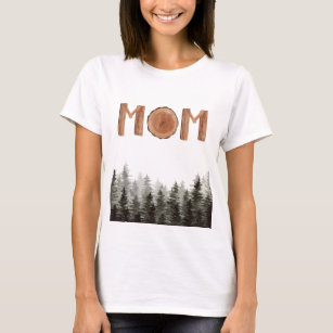 Rustikale grüne Bäume Mama T-Shirt