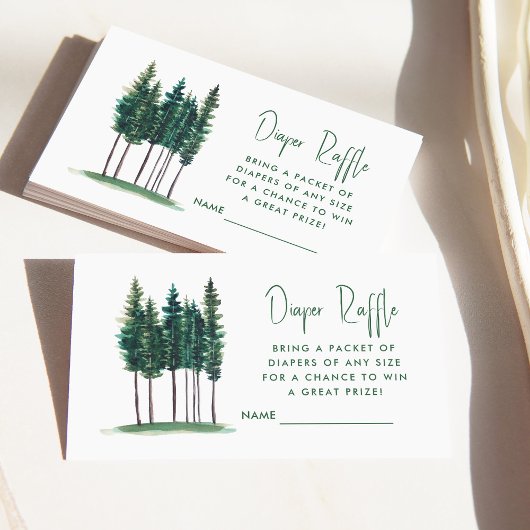 Rustikale Grüne Bäume Windelung Begleitkarte