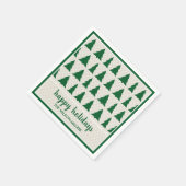 Rustikale grüne, beige Baumstruktur Muster Name Fe Serviette (Ecke)