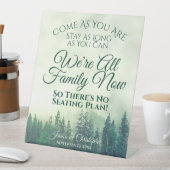 Rustikale grüne Bergwälder Open Seating Wedding Sockelschild (In Situ)