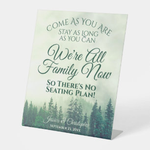 Rustikale grüne Bergwälder Open Seating Wedding Sockelschild