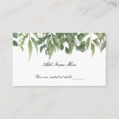 Rustikale grüne Blätter Blumentisch Platzkarte (Vorderseite)