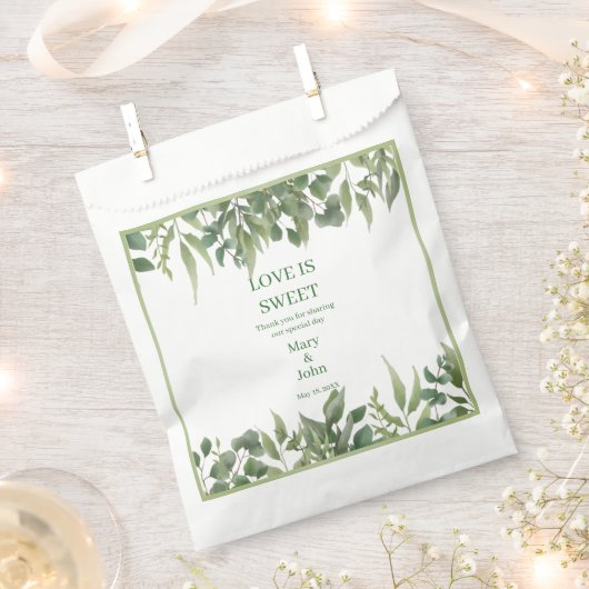 Rustikale grüne Blätter Grünfolien Geschenktütchen (Ausgeschnitten)