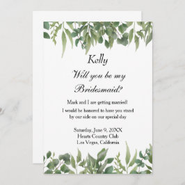 Rustikale grüne Blätter Grünpflanzen Foliage Bride Einladung