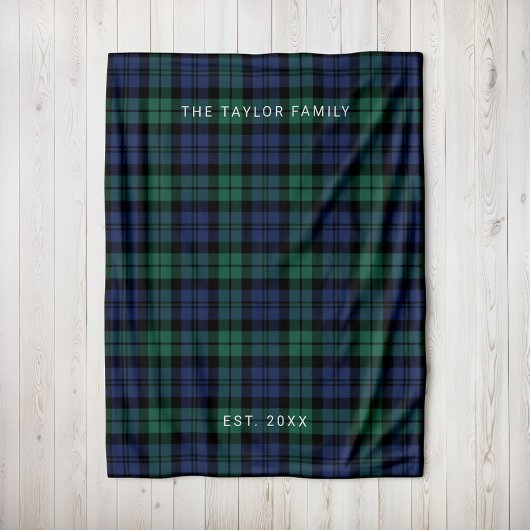 Rustikale grüne blaue Schwarze Karierte Familienna Fleecedecke