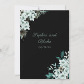Rustikale grüne Blume Boho Black Wedding Einladung (Rückseite)