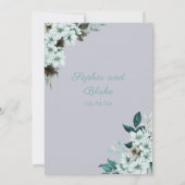 Rustikale grüne Blume Boho Cloud Gray Wedding Einladung (Rückseite)