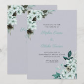 Rustikale grüne Blume Boho Cloud Gray Wedding Einladung (Vorne/Hinten)