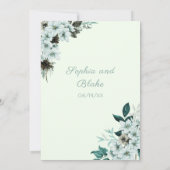 Rustikale Grüne Blume Boho Light Green Wedding Einladung (Rückseite)