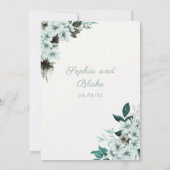 Rustikale grüne Blume Boho Off White Wedding Einladung (Rückseite)