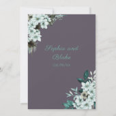 Rustikale grüne Blume Boho Smoke Gray Wedding Einladung (Rückseite)