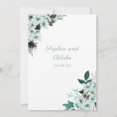 Rustikale grüne Blume Boho White Wedding Einladung (Rückseite)