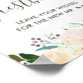 Rustikale Grüne Blumen Hochzeitsgästebuch-Schild Poster (Ecke)