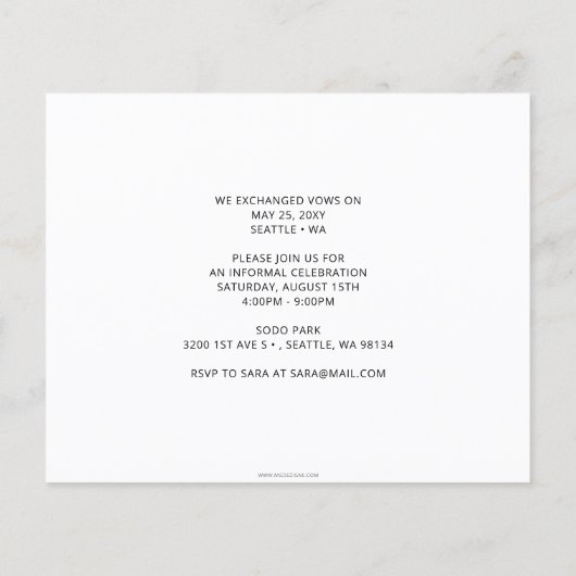 Rustikale Grüne Botanische Hochzeitserklärung (Rückseite)