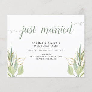 Rustikale Grüne Botanische Hochzeitserklärung