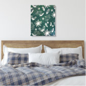 Rustikale grüne botanische Wildblumen Blossom Leinwanddruck (Insitu (Schlafzimmer))