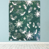 Rustikale grüne botanische Wildblumen Blossom Leinwanddruck (Insitu (Holzboden))