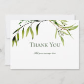 Rustikale Grüne Bough Wedding Dankeskarte (Vorderseite)