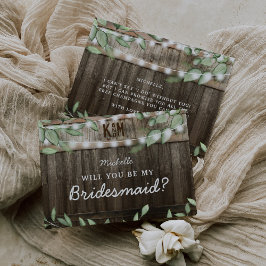 Rustikale Grüne Bridesmaid - Vorschlag Card Postkarte