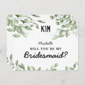 Rustikale Grüne Bridesmaid - Vorschlag Card Postkarte (Vorne/Hinten)