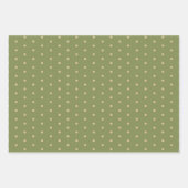 Rustikale grüne Creme Polka Punkte und Streifen Geschenkpapier Set (Vorderseite 2)