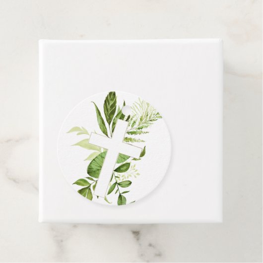 Rustikale Grüne Cross Boy Taufe Geschenkanhänger (Beispiel)