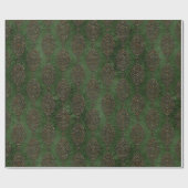 Rustikale grüne Damaske Eleganter Vintager Urlaub Geschenkpapier (Flach)