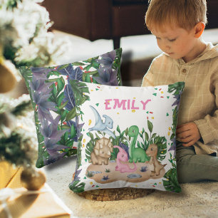 Rustikale Grüne Dinosauriername Kissen