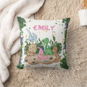 Rustikale Grüne Dinosauriername Kissen (Decke)