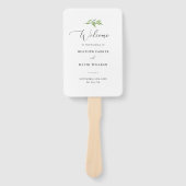 Rustikale Grüne Elegante Hochzeitsfeier Programm Fächer (Vorderseite)