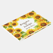 Rustikale Grüne elegante moderne Sonnenblumenhochz Gästebuch (Ecke)