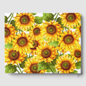 Rustikale Grüne elegante moderne Sonnenblumenhochz Gästebuch (Rückseite)