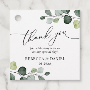 Rustikale Grüne Eukalyptus-Dankeschön Geschenkanhänger