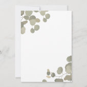 Rustikale Grüne Eukalyptus Elegante Moderne Hochze Einladung (Rückseite)