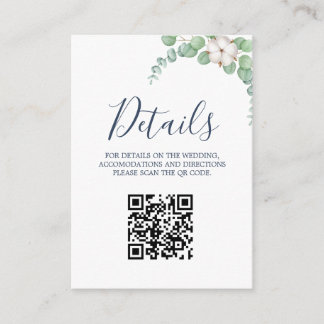 Rustikale Grüne Eukalyptus Sommerhochzeit. Begleitkarte