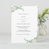 Rustikale Grüne Eukalyptus Sommerhochzeit. Einladung (Stehend Vorderseite)