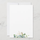 Rustikale Grüne Eukalyptus Sommerhochzeit. Einladung (Rückseite)