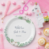 Rustikale Grüne Eukalyptus Sommerhochzeit. Pappteller (Party)