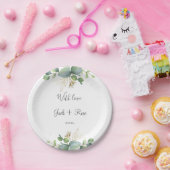 Rustikale Grüne Eukalyptus Sommerhochzeit. Pappteller (Party)