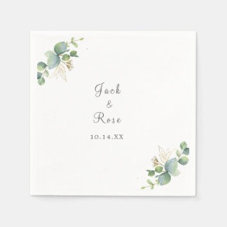 Rustikale Grüne Eukalyptus Sommerhochzeit. Serviette