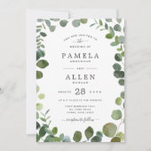 Rustikale Grüne Eukalyptus Wedding Einladung (Vorderseite)