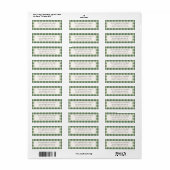 Rustikale grüne Gingham-Weihnachts-Rücksendeadress (Vorne)
