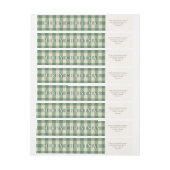 Rustikale grüne Gingham-Weihnachts-Rücksendeadress (Bogen)