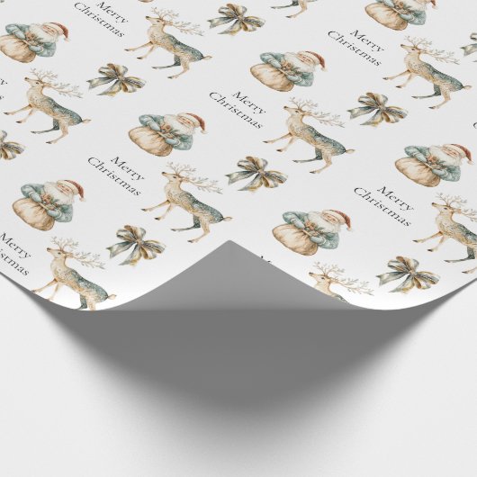 Rustikale grüne Goldcreme Geschenkpapier (Ecke)