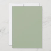 Rustikale grüne Goldrahmen-Hochzeit Einladung (Rückseite)