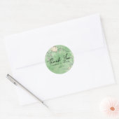 Rustikale grüne Herbst-Kürbis-Hochzeit Runder Aufkleber (Umschlag)
